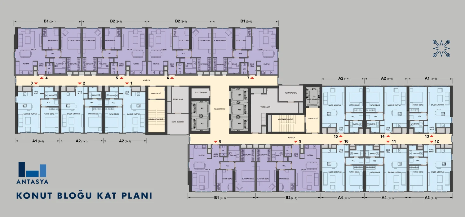 Konut bloğu kat planı